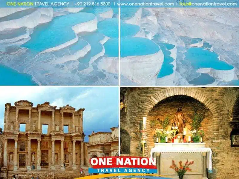 Two-day tour from Istanbul to Ephesus and Pamukkale by plane, exploring ancient sites and natural wonders