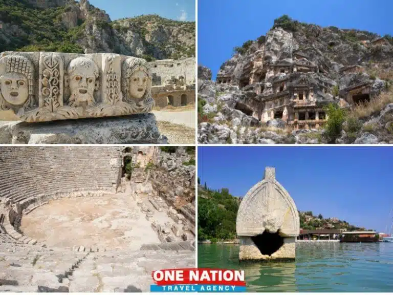 Explore ancient ruins, rock-cut tombs, and the sunken city of Kekova on this Demre, Myra, and Kekova tour from Antalya.